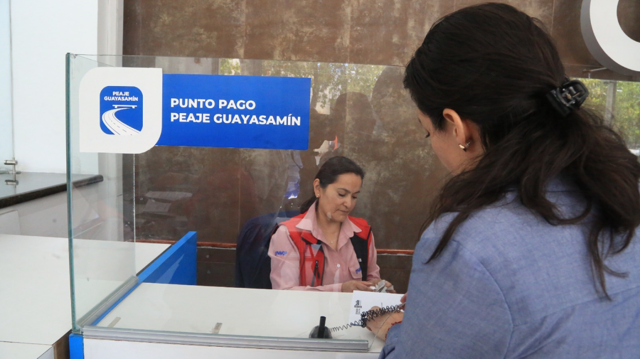 Ventanilla de pago del Peaje Guayasamín, que brindaba servicio en la ...