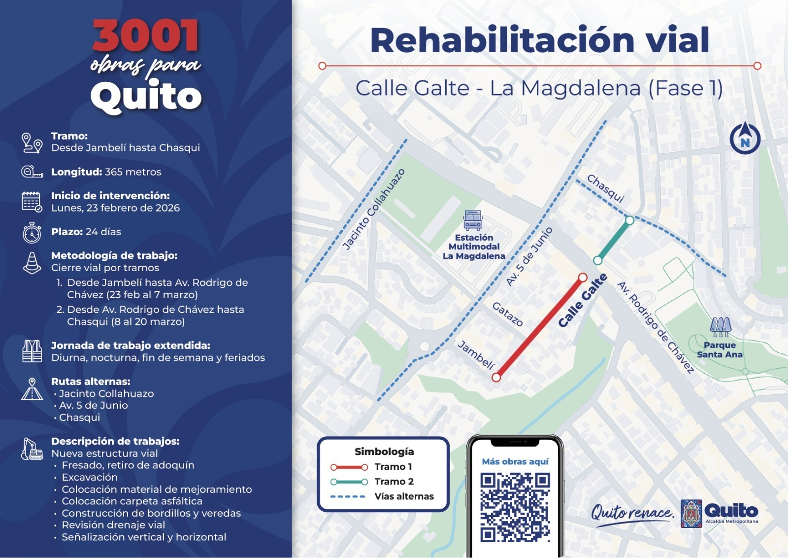 Foto intervención rehabilitación vial barrio La Magdalena - calle Galte